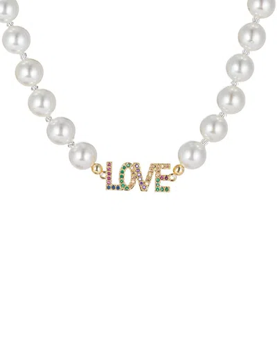 EYE CANDY LA EYE CANDY LA THE LUXE COLLECTION 6MM PEARL CZ LOVE ME NECKLACE