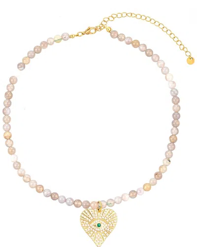 EYE CANDY LA EYE CANDY LA THE LUXE COLLECTION AGATE HEART PENDANT NECKLACE