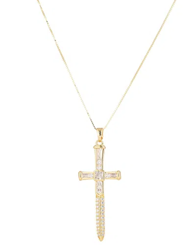 EYE CANDY LA EYE CANDY LA THE LUXE COLLECTION SILVER CZ AMARI CROSS NECKLACE