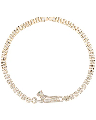 EYE CANDY LA EYE CANDY LA THE LUXE COLLECTION TITANIUM CZ LEOPARD COLLAR NECKLACE