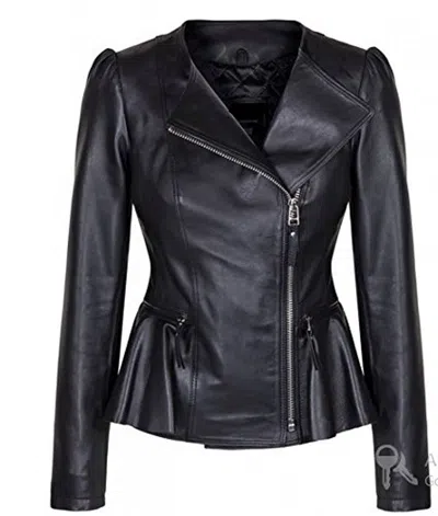 F&L DAMEN ECHT LAMMLEDER MOTORRADJACKE WEIHNACHTEN SCHWARZ MANTEL -WJ354