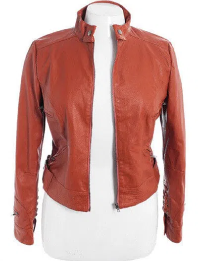 F&L DAMEN LAMMLEDER JACKE STYLISCH SLIM FIT MOTORRAD HELLBRAUN JACKE -WJ256