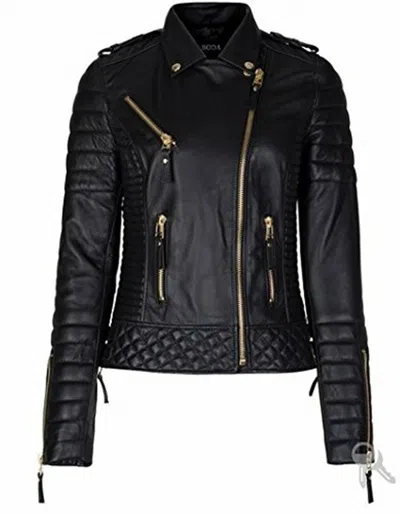 F&L KLASSISCH DAMEN ECHT LAMMLEDER ECHTLEDER JACKE SLIM FIT BIKER - WJ357