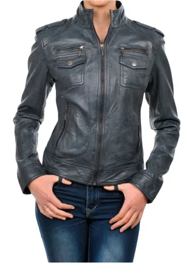 F&L NEU DAMEN LEDER MOTORRAD BIKERJACKE 100% ORIGINAL WEICHES LAMMLEDER -WJ543