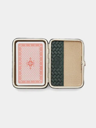F. HAMMANN LEATHER PLAYING CARDS SET