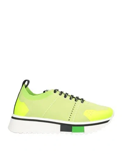 FABI FABI WOMAN SNEAKERS LIME GREEN SIZE 6 TEXTILE FIBERS