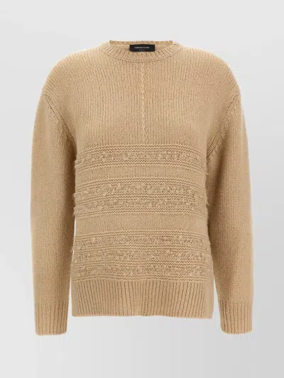 FABIANA FILIPPI CAMEL HAIR BOUCLÉ INSERT JUMPER