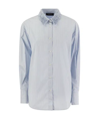 FABIANA FILIPPI FABIANA FILIPPI EMBELLISHED PINSTRIPED SHIRT
