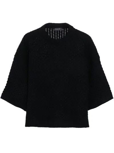 FABIANA FILIPPI GRID-STITCH KNIT T-SHIRT