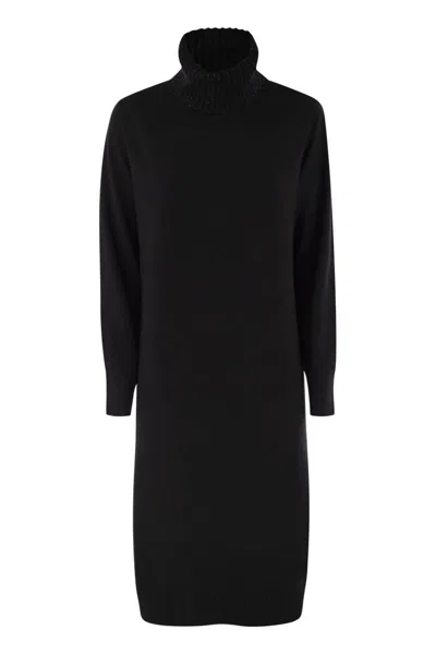 FABIANA FILIPPI FABIANA FILIPPI HIGH NECK DRESS WITH SEQUINS