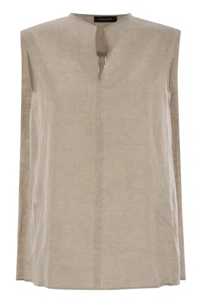 FABIANA FILIPPI FABIANA FILIPPI LINEN SLEEVELESS TOP