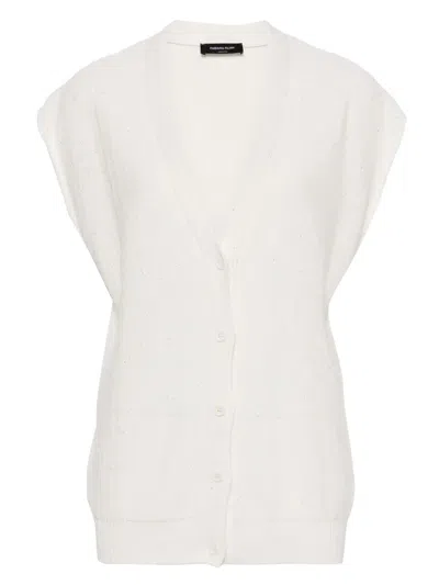 FABIANA FILIPPI SEQUINED V-NECK VEST