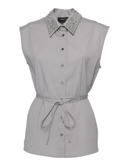 FABIANA FILIPPI SLEEVELESS POPLIN SHIRT