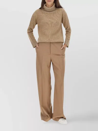 FABIANA FILIPPI TURTLENECK KNITWEAR WITH RIBBED TEXTURED KNIT
