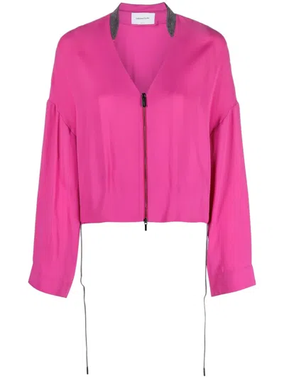 FABIANA FILIPPI V-NECK ZIP-UP JACKET