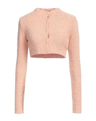 FABIANA FILIPPI FABIANA FILIPPI WOMAN CARDIGAN APRICOT SIZE 8 COTTON, POLYAMIDE, NYLON