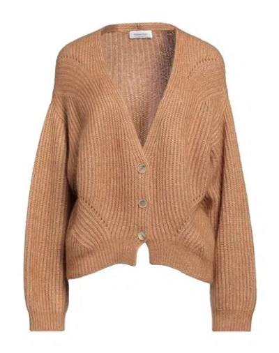 FABIANA FILIPPI FABIANA FILIPPI WOMAN CARDIGAN CAMEL SIZE 4 ALPACA WOOL, COTTON