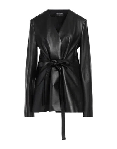 FABIANA FILIPPI FABIANA FILIPPI WOMAN JACKET BLACK SIZE 8 LEATHER