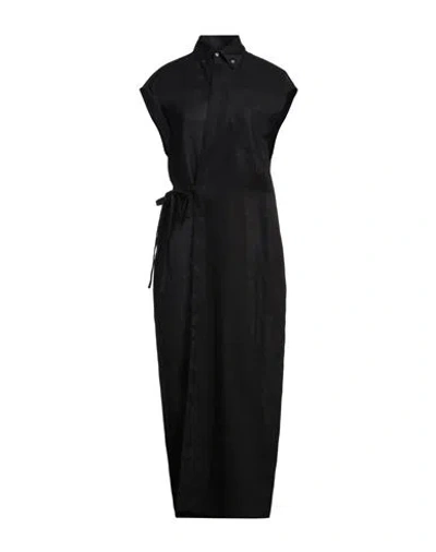 FABIANA FILIPPI FABIANA FILIPPI WOMAN MAXI DRESS BLACK SIZE 12 LINEN