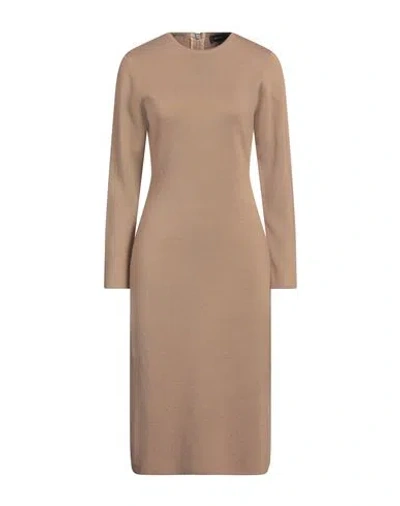 FABIANA FILIPPI FABIANA FILIPPI WOMAN MIDI DRESS CAMEL SIZE 6 MERINO WOOL