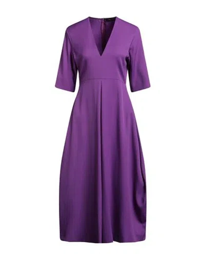 FABIANA FILIPPI FABIANA FILIPPI WOMAN MIDI DRESS PURPLE SIZE 12 VIRGIN WOOL