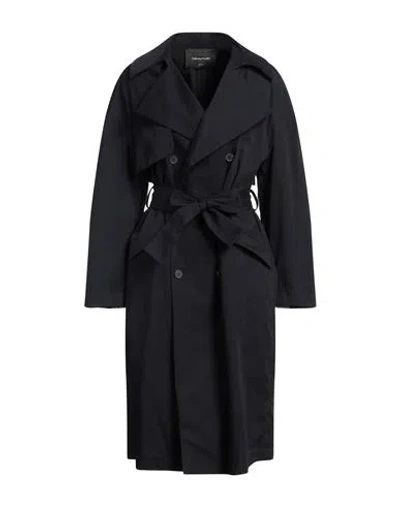 FABIANA FILIPPI FABIANA FILIPPI WOMAN OVERCOAT & TRENCH COAT MIDNIGHT BLUE SIZE 14 COTTON
