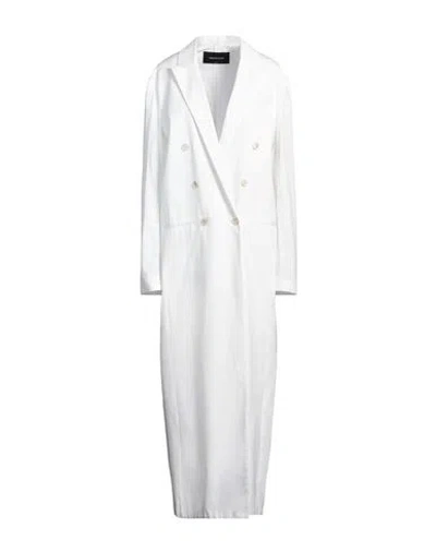 FABIANA FILIPPI FABIANA FILIPPI WOMAN OVERCOAT & TRENCH COAT WHITE SIZE 12 COTTON