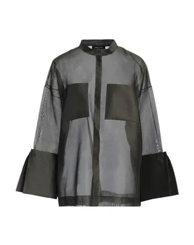 FABIANA FILIPPI FABIANA FILIPPI WOMAN SHIRT MILITARY GREEN SIZE 14 SILK, COTTON