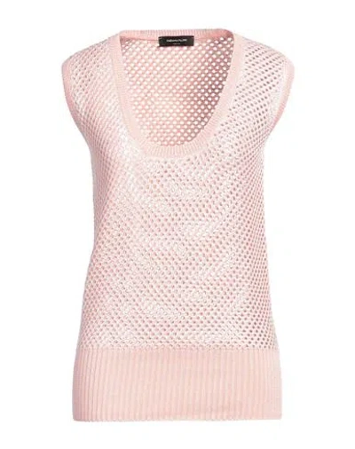 FABIANA FILIPPI FABIANA FILIPPI WOMAN SWEATER LIGHT PINK SIZE 14 COTTON, VISCOSE, POLYESTER
