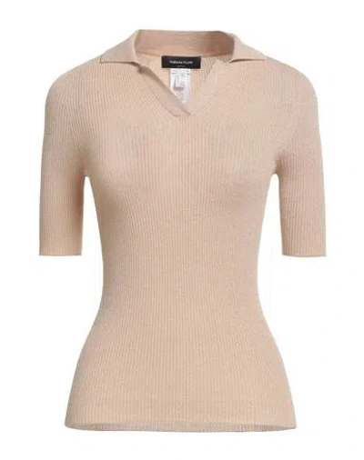 FABIANA FILIPPI FABIANA FILIPPI WOMAN SWEATER SAND SIZE 10 MERINO WOOL, POLYAMIDE, POLYESTER