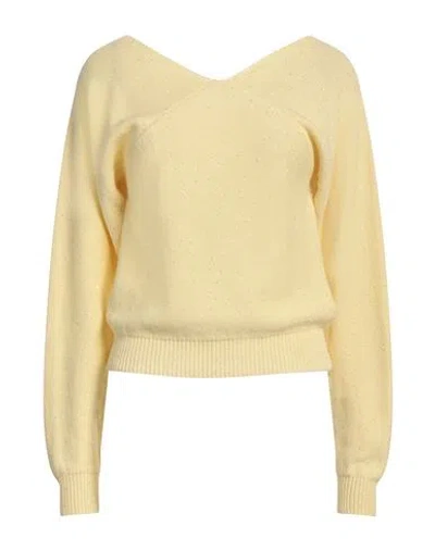 FABIANA FILIPPI FABIANA FILIPPI WOMAN SWEATER YELLOW SIZE 8 COTTON, LINEN, POLYESTER