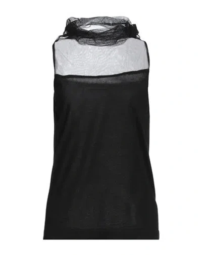 FABIANA FILIPPI FABIANA FILIPPI WOMAN TOP BLACK SIZE 8 CASHMERE, SILK, COTTON, POLYAMIDE