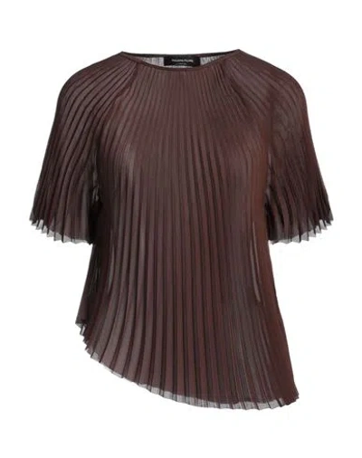 FABIANA FILIPPI FABIANA FILIPPI WOMAN TOP BROWN SIZE 10 POLYESTER