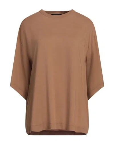FABIANA FILIPPI FABIANA FILIPPI WOMAN TOP CAMEL SIZE 8 VISCOSE, ELASTANE