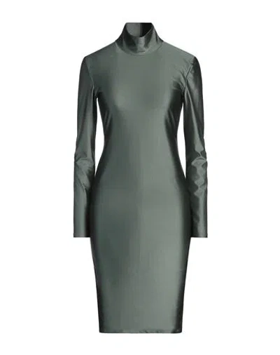 FACE TO FACE STYLE FACE TO FACE STYLE WOMAN MIDI DRESS SAGE GREEN SIZE 8 POLYAMIDE, ELASTANE