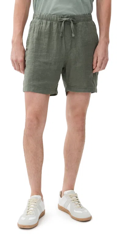 FAHERTY ESSENTIAL LINEN SHORTS 6.5 SPRUCE