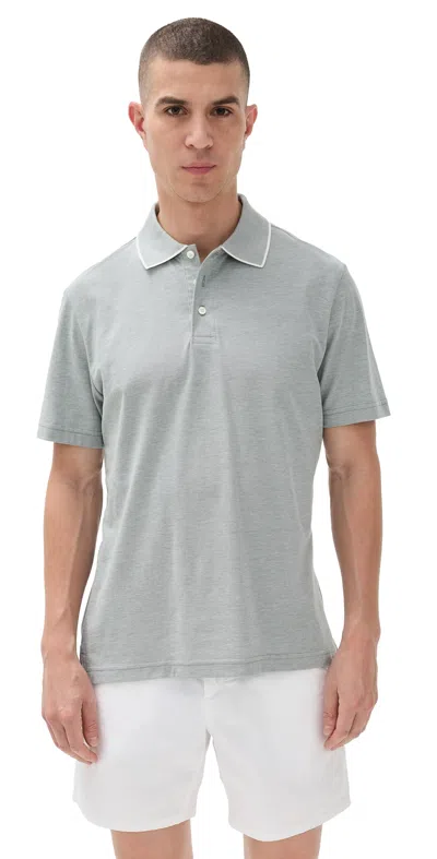 FAHERTY SHORT SLEEVE MOVEMENT PIQUE POLO MOSS STONE MELANGE