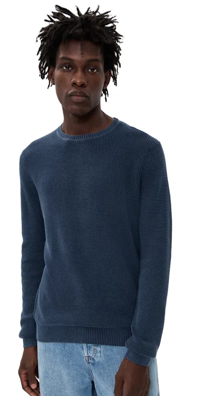 FAHERTY SUNWASHED CREW NECK SWEATER BLUE NIGHTS