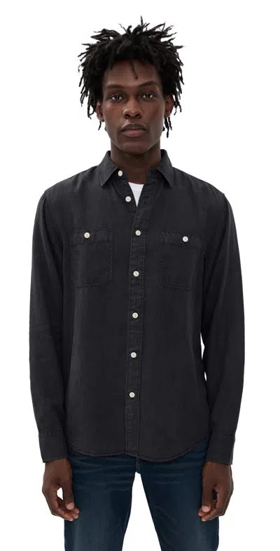 FAHERTY THE TRIED AND TRUE CHAMBRAY WORKSHIRT DURANGO BLACK