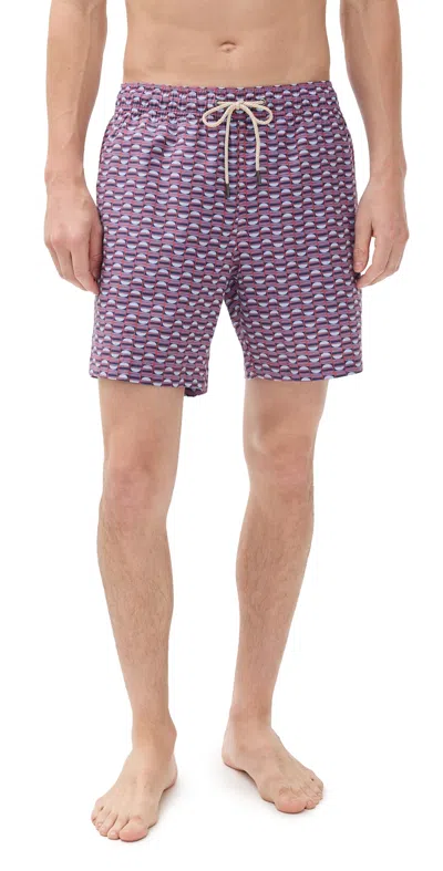 FAIR HARBOR THE BAYBERRY SWIM TRUNKS 7 RED BOARDWALK TILES