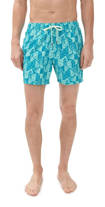 FAIR HARBOR THE BUNGALOW SWIM TRUNKS 6 TWO-TONE TROPICAL