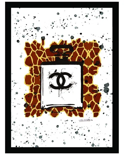 FAIRCHILD PARIS CHANEL BOTTLE ANIMAL PRINT FRAMED PRINT