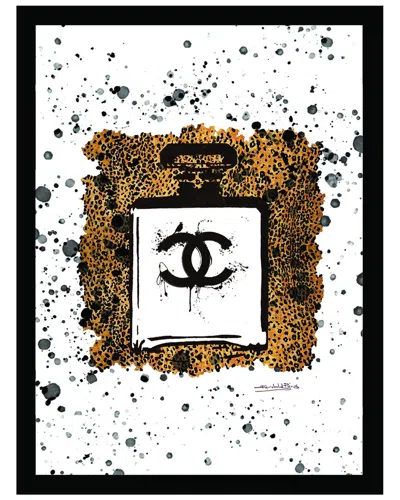 FAIRCHILD PARIS CHANEL BOTTLE ANIMAL PRINT FRAMED PRINT WALL ART