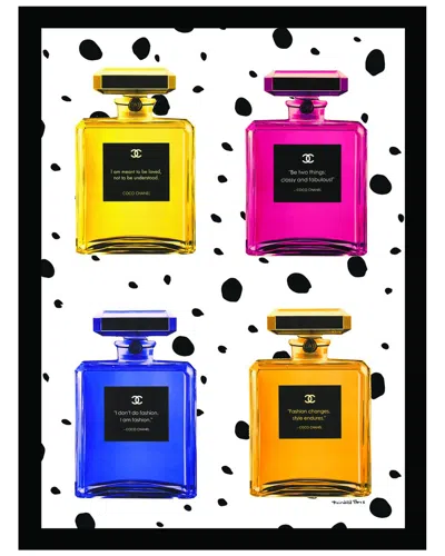 FAIRCHILD PARIS CHANEL QUOTE BOTTLES FRAMED PRINT WALL ART