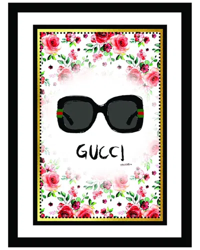 FAIRCHILD PARIS GUCCI GLASSES FLORAL DESIGN FRAMED PRINT WALL ART