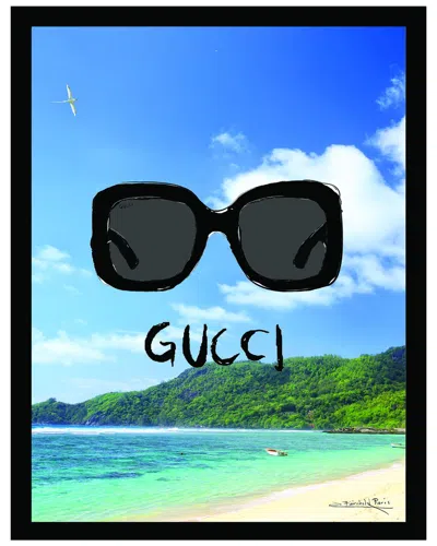 FAIRCHILD PARIS GUCCI GLASSES ON THE BEACH FRAMED PRINT WALL ART