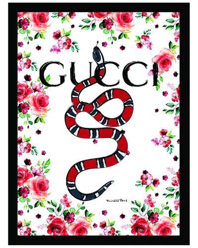 FAIRCHILD PARIS GUCCI SNAKE FLORAL FRAMED PRINT