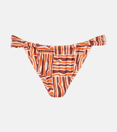 FAITHFULL ANDEZ PRINTED LOW-RISE BIKINI BOTTOMS