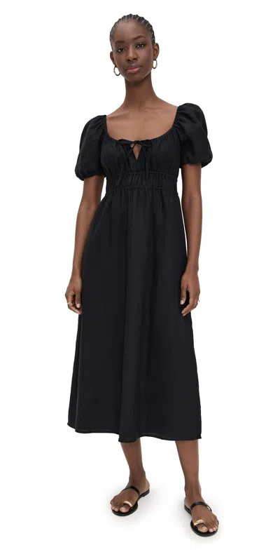 FAITHFULL THE BRAND BRIGITTE MIDI DRESS BLACK