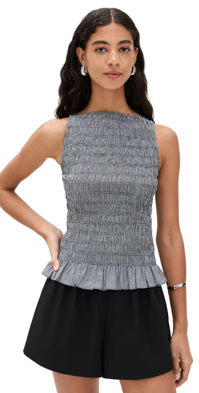 FAITHFULL THE BRAND MARGOT TOP GINGHAM BLACK